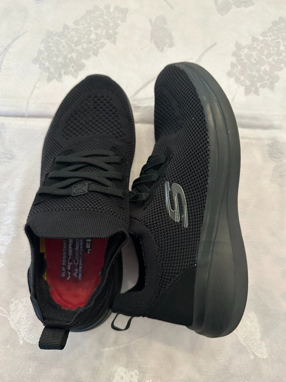 Skechers Black Slip Resistant Air Cooled Memory Foam Work Sneakers